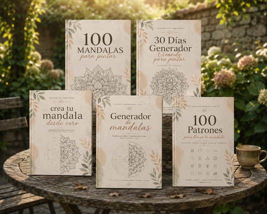 Kit de Mandalas para Colorear – +100 Imprimibles Antiestrés + Guías